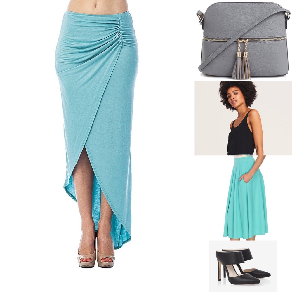 2/$15🆑Express EUC👗TURQUOISE Asymmetrical Skirt